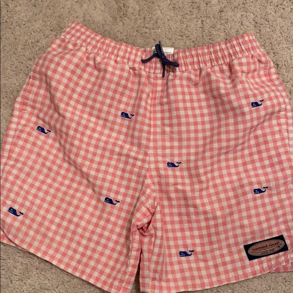 gingham swim trunks by vineyard vines
